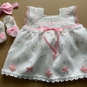 Elegant Pink and White Kids Formal Dress